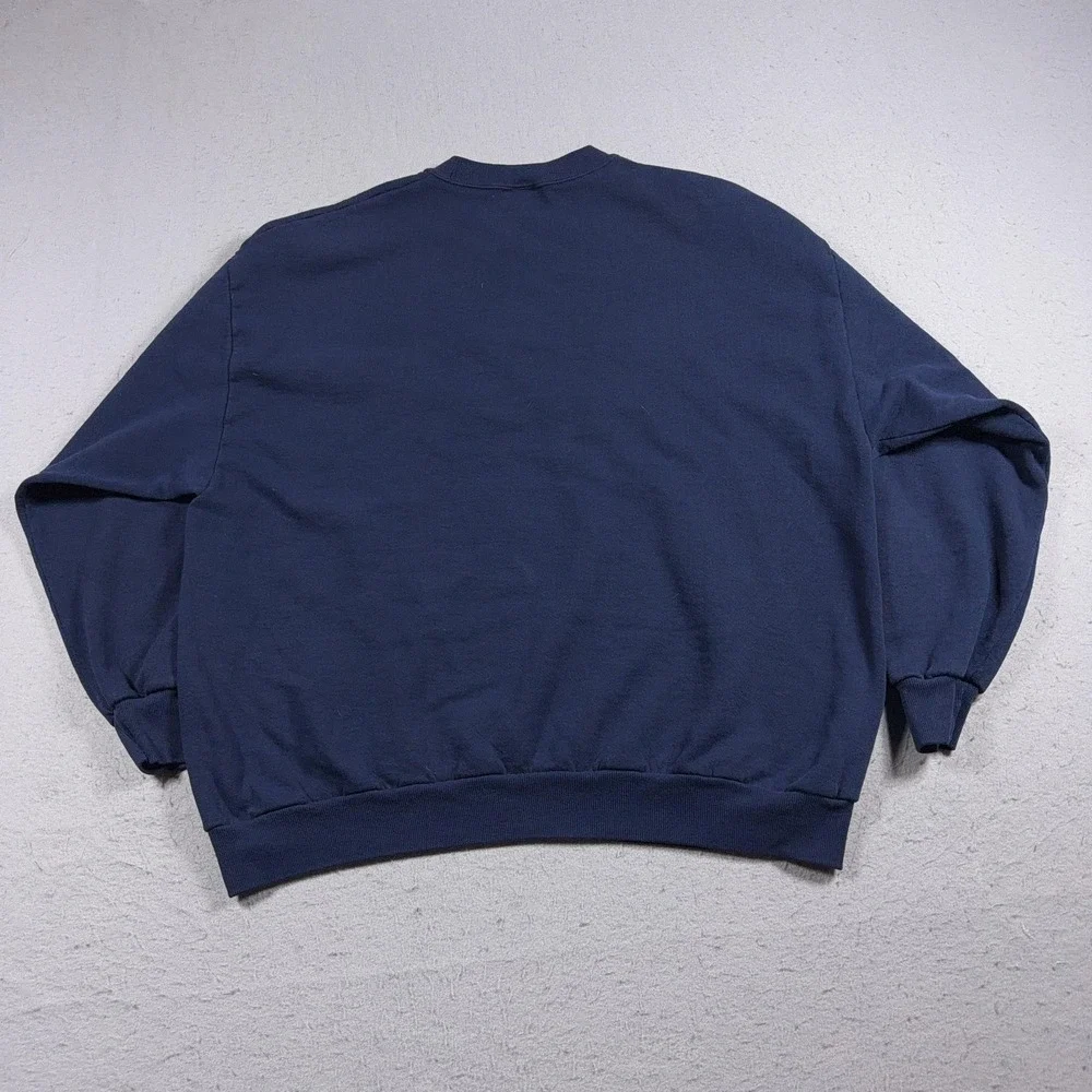 Vintage Sweatshirt Mens 2XL Blue No Problem Graphic Pullover 90s Funny USA